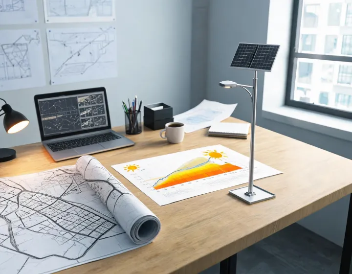 Outdoor lighting project desk and site map